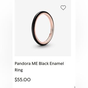 Pandora black enamel ring